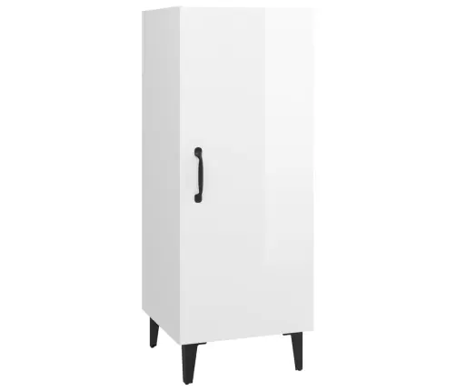 Kumode, Spīdīgi Balta, 34,5X34X90 Cm, Inženierijas Koks Vidaxl