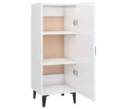 Kumode, Spīdīgi Balta, 34,5X34X90 Cm, Inženierijas Koks Vidaxl