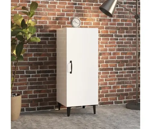 Kumode, Spīdīgi Balta, 34,5X34X90 Cm, Inženierijas Koks Vidaxl