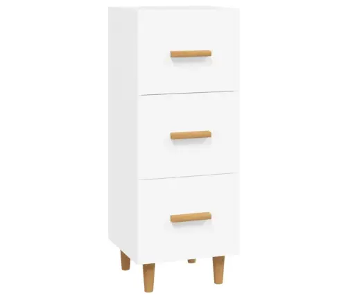 Kumode, Balta, 34,5X34X90 Cm, Inženierijas Koks Vidaxl