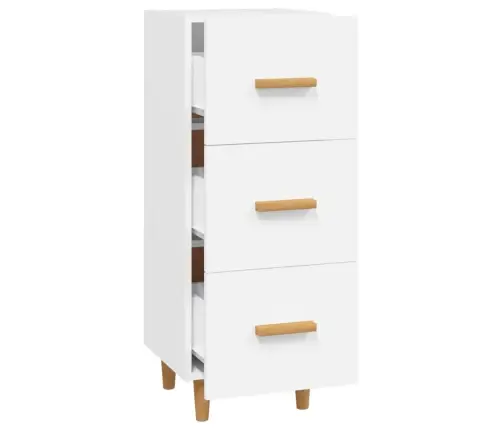 Kumode, Balta, 34,5X34X90 Cm, Inženierijas Koks Vidaxl