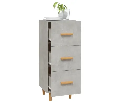 Kumode, Betona Pelēka, 34,5X34X90 Cm, Inženierijas Koks Vidaxl