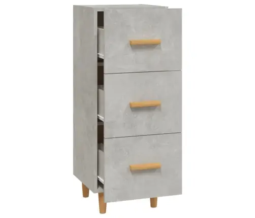 Kumode, Betona Pelēka, 34,5X34X90 Cm, Inženierijas Koks Vidaxl