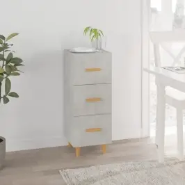 Kumode, Betona Pelēka, 34,5X34X90 Cm, Inženierijas Koks Vidaxl