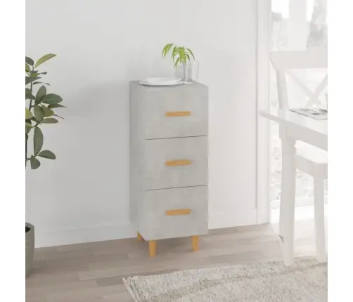 Kumode, Betona Pelēka, 34,5X34X90 Cm, Inženierijas Koks Vidaxl