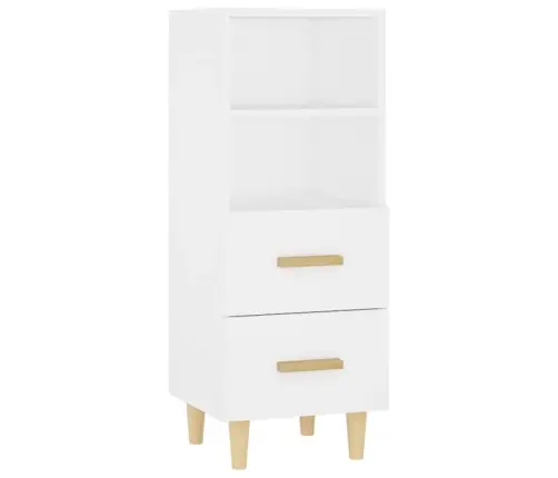 Kumode, Balta, 34,5X34X90 Cm, Inženierijas Koks Vidaxl