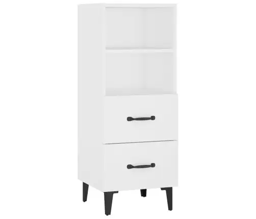 Kumode, Balta, 34,5X34X90 Cm, Inženierijas Koks Vidaxl