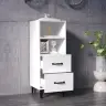 Kumode, Balta, 34,5X34X90 Cm, Inženierijas Koks Vidaxl