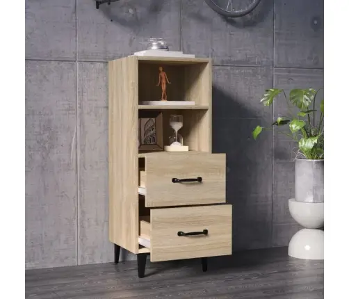 Kumode, Ozolkoka Krāsa, 34,5X34X90 Cm, Inženierijas Koks Vidaxl