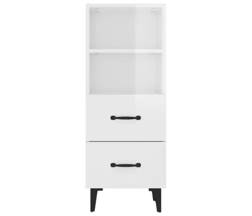 Kumode, Spīdīgi Balta, 34,5X34X90 Cm, Inženierijas Koks Vidaxl