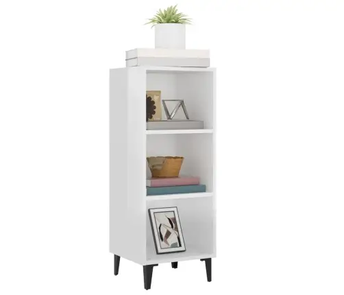 Puhvetkapp, Kõrgläikega Valge, 34,5 X 32,5 X 90 cm Tehispuit