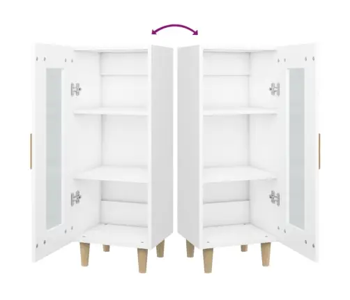 Kumode, Balta, 34,5X34X90 Cm, Inženierijas Koks Vidaxl