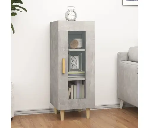 Kumode, Betona Pelēka, 34,5X34X90 Cm, Inženierijas Koks Vidaxl