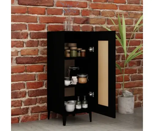 Kumode, Melna, 34,5X34X90 Cm, Inženierijas Koks Vidaxl