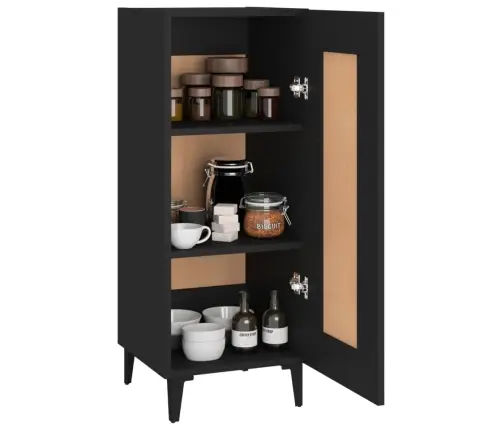 Kumode, Melna, 34,5X34X90 Cm, Inženierijas Koks Vidaxl