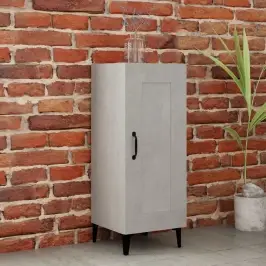 Kumode, Betona Pelēka, 34,5X34X90 Cm, Inženierijas Koks Vidaxl