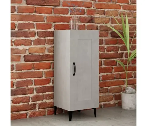 Kumode, Betona Pelēka, 34,5X34X90 Cm, Inženierijas Koks Vidaxl