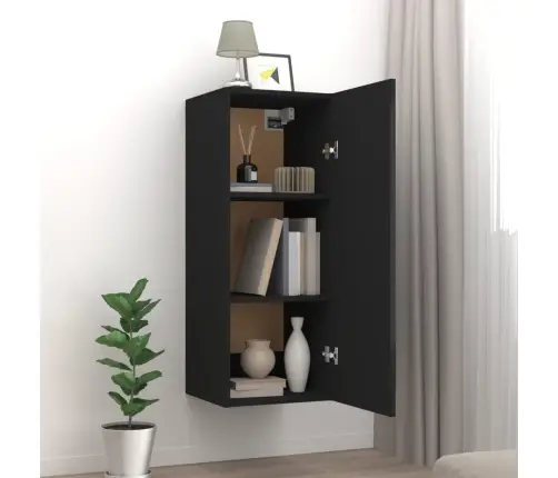 Piekarams Skapītis, Melns, 34,5X34X90 Cm, Inženierijas Koks Vidaxl