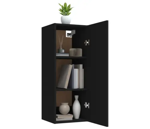 Piekarams Skapītis, Melns, 34,5X34X90 Cm, Inženierijas Koks Vidaxl