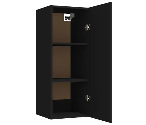 Piekarams Skapītis, Melns, 34,5X34X90 Cm, Inženierijas Koks Vidaxl