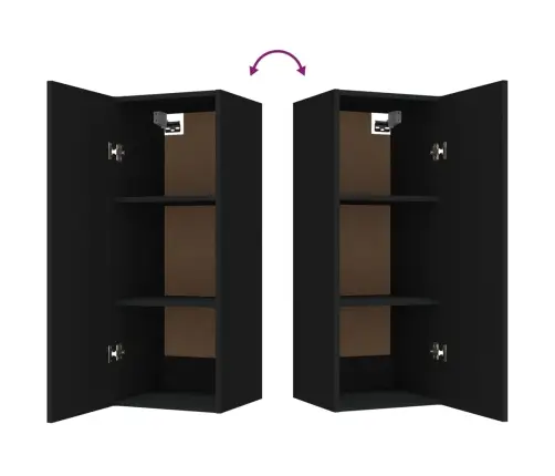 Piekarams Skapītis, Melns, 34,5X34X90 Cm, Inženierijas Koks Vidaxl