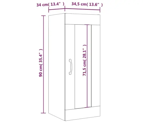 Piekarams Skapītis, Betona Pelēks, 34,5X34X90 Cm Vidaxl