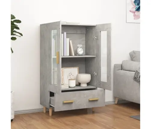 Augstais Skapītis, Betonpelēks, 70X31X115 Cm, Inženierijas Koks Vidaxl