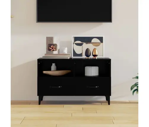 Tv Skapītis, Melns, 80X36X50 Cm, Inženierijas Koks Vidaxl