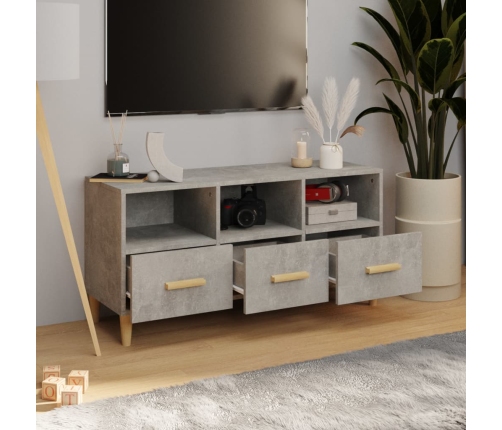 Tv Skapītis, Betona Pelēks, 102X36X50 Cm, Inženierijas Koks Vidaxl
