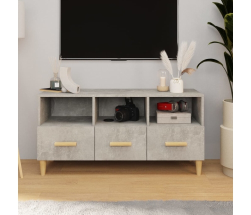 Tv Skapītis, Betona Pelēks, 102X36X50 Cm, Inženierijas Koks Vidaxl