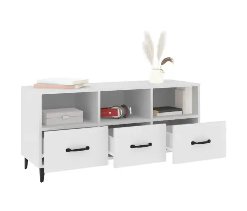 Televizoriaus Spintelė, Balta, 102X35X50cm Apdirbta Mediena