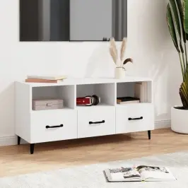 Tv Skapītis, Balts, 102X35X50 Cm, Inženierijas Koks Vidaxl