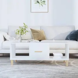 Kafijas Galdiņš, Balts, 102X50X40 Cm, Inženierijas Koks Vidaxl