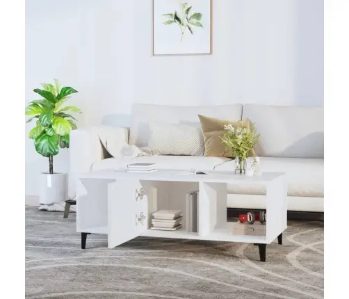 Kohvilaud, Valge, 102 X 50 X 40 cm Tehispuit