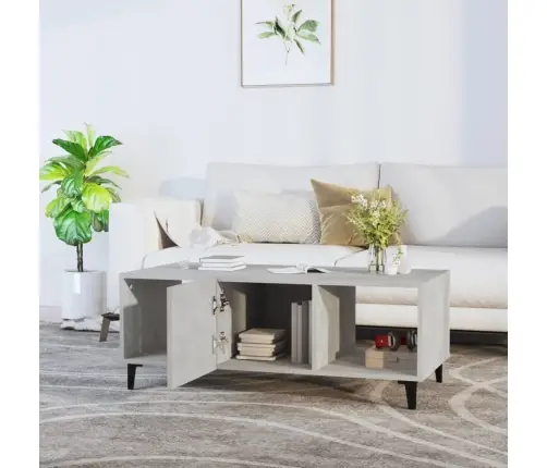 Kafijas Galdiņš, Betona Pelēks, 102X50X40 Cm, Inženierijas Koks Vidaxl