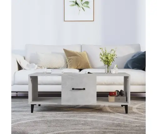 Kafijas Galdiņš, Betona Pelēks, 102X50X40 Cm, Inženierijas Koks Vidaxl