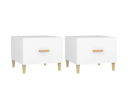 Kafijas Galdiņi, 2 Gab., Balti, 50X50X40 Cm, Inženierijas Koks Vidaxl