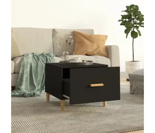 Kafijas Galdiņš, Melns, 50X50X40 Cm, Inženierijas Koks Vidaxl