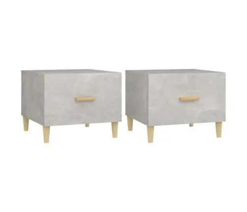 Kafijas Galdiņi, 2 Gab., Pelēki, 50X50X40 Cm, Inženierijas Koks Vidaxl