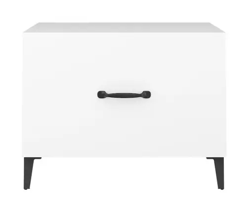 Kavos Staliukas Su Metalinėmis Kojelėmis, Baltas, 50X50X40Cm