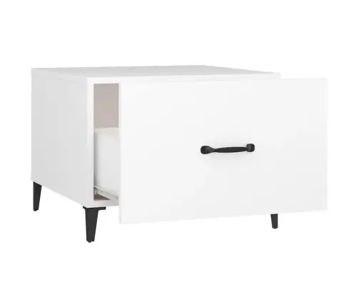 Kavos Staliukas Su Metalinėmis Kojelėmis, Baltas, 50X50X40Cm