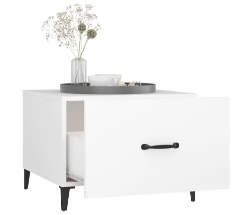 Kohvilaud Metalljalgadega, 2 Tk, Valge, 50 X 50 X 40 Cm