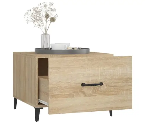 Kavos Staliukas Su Metalinėmis Kojelėmis, Ąžuolo, 50X50X40Cm