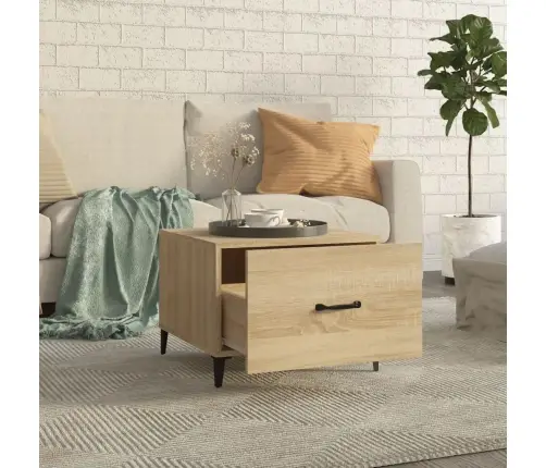 Kavos Staliukai Su Kojelėmis, 2Vnt., Ąžuolo, 50X50X40Cm Kavos Staliukai Su Kojelėmis, 2Vnt., Ąžuolo, 50X50X40Cm