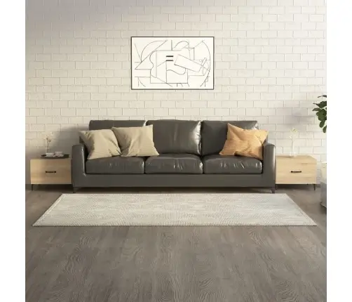 Kavos Staliukai Su Kojelėmis, 2Vnt., Ąžuolo, 50X50X40Cm Kavos Staliukai Su Kojelėmis, 2Vnt., Ąžuolo, 50X50X40Cm