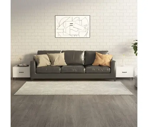 Kohvilauad Metalljalgadega, 2 Tk, Kõrgläikega Valge 50X50X40 Cm