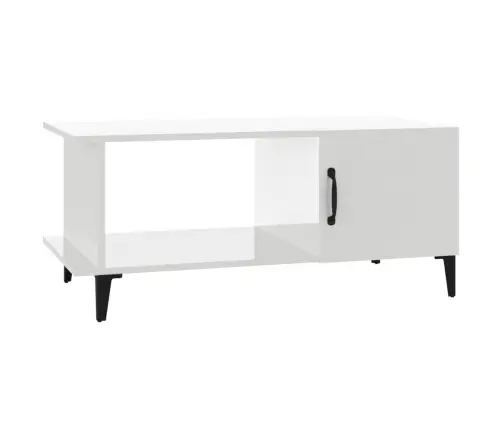 Kohvilaud, Kõrgläikega Valge, 90 X 50 X 40 cm Tehispuit