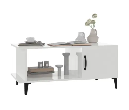 Kohvilaud, Kõrgläikega Valge, 90 X 50 X 40 cm Tehispuit