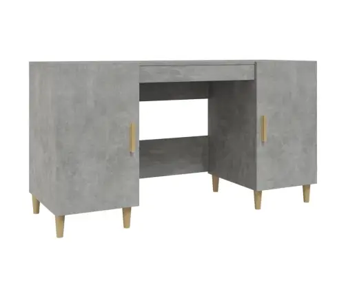 Rašomasis Stalas, Betono Pilkas, 140X50X75cm Apdirbta Mediena