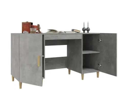 Rašomasis Stalas, Betono Pilkas, 140X50X75cm Apdirbta Mediena